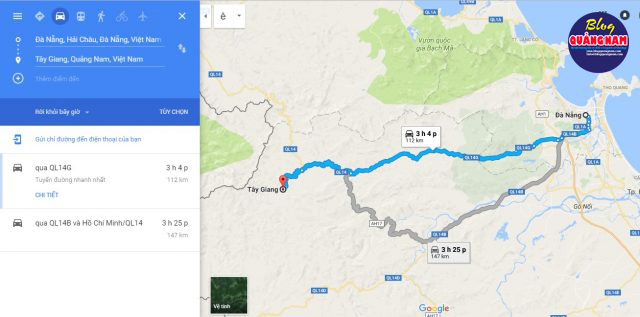 Đường di chuyển đến Tây Giang